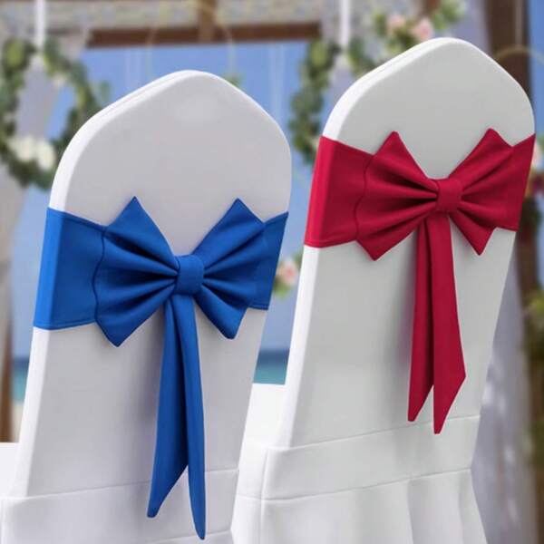 1pc Bowknot Decorative Chair Back Cover, Thickened Air Layer, Universal Chair Slipcover, High-End, Elegant, For Dining Room, Wedding, Party, Birthday, Home Decor, Back To School, Christmas, Halloween, Dining Table Decor