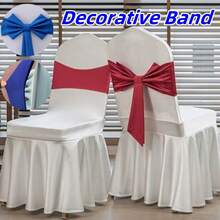 1/10pcs Thickened Air Layer Bowknot Chair Back Decorative Bands, Durable & Washable, Suitable For Outdoor Restaurant, Wedding Party, Holiday, Hotel, Conference, Banquet, Wedding Supplies, Home Decor. Great For Wedding Party, Baby Shower, Birthday Party, Halloween/Thanksgiving/Christmas Party, Graduation Ceremony, School Opening Ceremony, Interactive Party Atmosphere Supplies - Multicolor - View 8