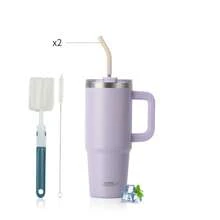 1pc WATERSY Travel Mug Coffee Cup 40oz/1182ML 30OZ/891ML 20OZ/591ML Tumbler Straw Lid And Handle, Stainless Steel Double Wall Vacuum Insulated Coffee Water Bottle Thermal For Cold Hot Coffee, Suitable For School, Camping And Hiking - Multicolor - View 35