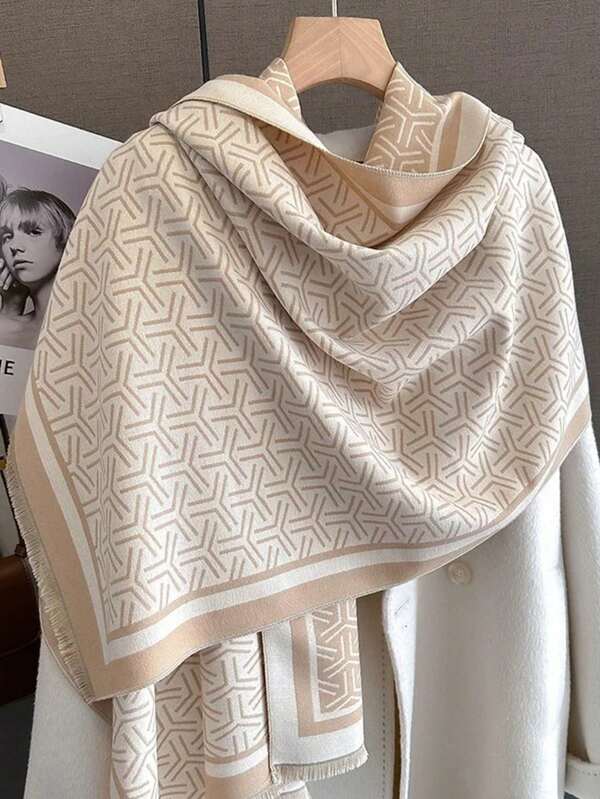 1pc Vintage Fashionable Women Scarf Shawl, Multi-Functional Warm Outerwear For Autumn/Winter