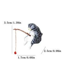 1pc Kitten Fishing Ornaments Fishing Kitten Fish Tank Decoration Fish Tank Landscaping Decorative Ornaments Fishing Kitten Good Weather Cute Pet Ornaments