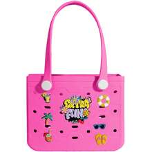 Multi-Size Rubber Women's Beach Bag, EVA Waterproof And Durable Shoulder Tote Bag, Fashionable And Casual, A Lightweight Handbag And Shopping Bag With Multiple Colors Available, Suitable For Beach, Swimming Pool, Vacation Travel - Large/Medium/Small - 彩色 - 查看 12