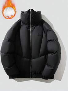 GOLFCROSS Men Zippered Stand-Collar Winter Down Coat, Outdoor Warm Thickened Winter Coat Couple Style,Casual Versatile,Winter Gift, Fall - Black - View 1