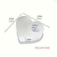 Silicone Heart Candle Holder Mold - DIY Resin & Concrete Casting Moulds, Tealight Holder For Home Decor Crafts