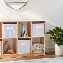 13"X13"X13" 6-Pack Foldable Storage Bins Collapsible Closet & Toy Organization Boxes Space Saving Fabric Cubes For Shelves White - 白色 - 查看 4