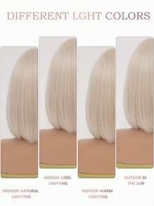 Charming Blonde Wig Short Bob Wig Women's Short Straight Wig With Bangs Soft Natural Synthetic Heat Resistant Wig For Party Halloween Wig Cosplay Carnival Wig 12 Inch