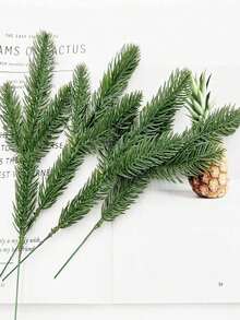 20PCS Artificial Pine Branches Green Plants Pine Needles DIY Accessories For Garland Wreath Christmas And Home Garden Decor Home Decor Christmas Decorations Room Decor