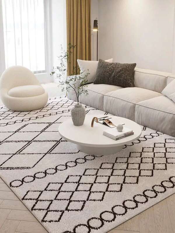 This Japanese-Style Geometric Pattern Carpet Is Soft And Comfortable To The Touch, Perfect For Compact Rooms, Can Be Used In A Variety Of Situations, And Is Easy To Wash.