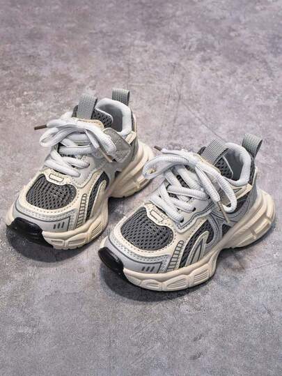 1 par de calçados esportivos populares para crianças, outono/inverno, novos sapatos casuais de malha respirável para meninos, com sola macia e antiderrapante, sapatos para meninas, tênis