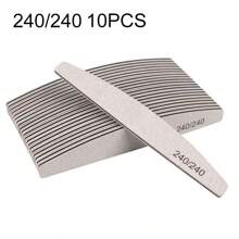 5/10Pcs Nail Art Professional Nail File 80/100/150/180/240 Sandpaper Strong Thick Sanding Half Moon Lime DIY Manicure Tool Accessories - Light Grey - View 13