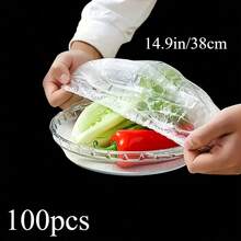 Capas elásticas reutilizáveis para armazenamento de alimentos, 100/500 unidades - Alternativa transparente e elástica para envoltório plástico, vedação hermética de alta qualidade para tigelas, pratos, recipientes, lava-louças e alimentos (multicolorido), acessórios de cozinha, design texturizado, item de cozinha