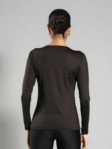 FITNATION Women's Long Sleeve T-Shirt With UV50 Sun Protection - Black - View 3