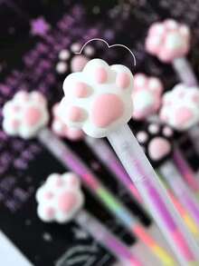 1pc/3pcs/6pcs Colorful Spiral Neutral Pens, Cat Paw Pastel Pens, Gradient Color Planner Pens, Dreamlike Doodle Rainbow Pens, Multi-Color In One Pen, High-Quality Creative Student Stationery Pens, DIY Graffiti Drawing Pens, Suitable For Sketching And Painting, Professional Drawing Pens For Artworks, Waterproof And Smudge-Proof, Smooth Writing