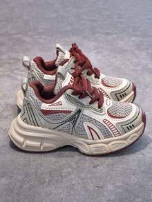 1双儿童流行运动鞋秋冬新款网眼透气男童软底防滑休闲鞋女童鞋运动鞋 - 紅色 - 查看 3