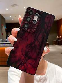 1pc Dark Gothic Style Red Blood Vessel Pattern Painted Pupil Black Matte Texture TPU Protective Phone Case, Suitable As Gift For Boyfriend/Girlfriend, Compatible With Apple, OPPO, Vivo And Other Android Models - Multicolor - View 7