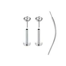 3件套无螺纹鼻钉，镶嵌立方氧化锆，男女通用，不锈钢材质，唇钉，扁平按压式耳环，立方氧化锆鼻环，适用于鼻部、耳垂、耳软骨穿孔，低致敏性，20G，附赠锥形工具 - 銀色 - 查看 23