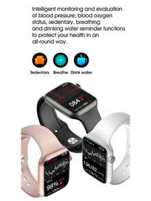 Microwear 男女通用智能手表/运动手表/自定义壁纸/音乐控制/消息提醒/心率监测/多种运动模式/查找手机/音乐播放/秒表/计步器/距离/卡路里/睡眠监测/心率监测/血压/血氧/查找设备/语言切换/抬手亮屏 - 白色 - 查看 9