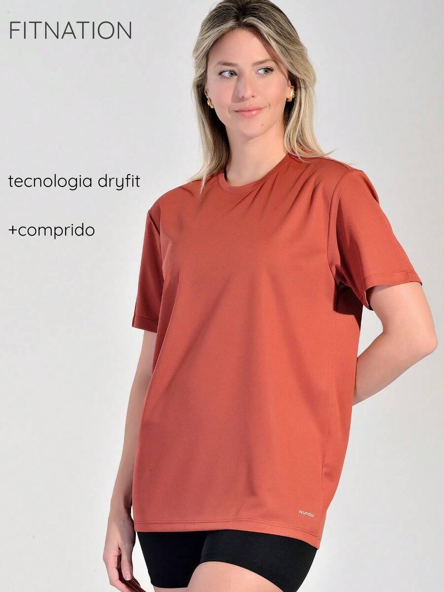 WOMEN'S FITNESS T-SHIRT - Burnt Orange - View 1