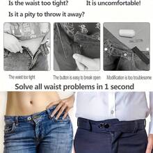 16 件隐形腰扣，适用于宽松牛仔裤，无缝，无需工具，即时更换，可重复使用且可调节的金属裤扣 - 彩色 - 查看 6