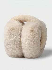 1pc New Soft Plush Earmuffs, Fashionable Warm Fluffy Ear Warmers For Women, Cute Girl Winter Ear Covers Winter Warm