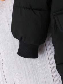 男童休闲加厚长袖连帽棉衣，秋冬时尚校园风