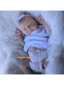 48cm Doll Soft Full Vinyl Body Reborn Baby Girl Art Toy With 3D-Paint Skin And Visible Veins, 19inch Like Real Sleeping Babies Lovely Bathe Toy For 3+ Kids Birthday Gift