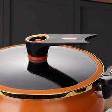 7L Enamel Micro Pressure Cooker, Fast Cooking Pot With See-Through Lid, Non-Stick & Induction Compatible, For Stew/Soup/Rice - Orange - View 5