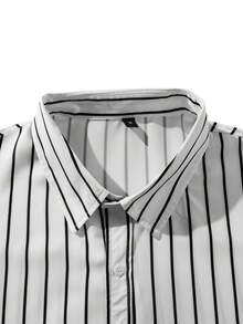 男士白色 Old Money 男士长袖衬衫，秋季 - 白色 - 查看 4