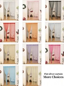 1 rèm cửa sợi bạc sáng bóng, rèm cửa sợi bạc sáng bóng hình quả bóng mềm mại, đồ trang trí treo tua rua sáng bóng, thích hợp trang trí nhà cửa, áp dụng thiết kế vách ngăn tuyến tính, phông nền đám cưới thanh lịch, vải phủ mềm mại, trang trí phòng và nhà cửa, dễ lắp đặt | Trang trí mùa thu, trang trí phòng - Rèm cửa tuyến tính phẳng nhiều màu bạc - Xem 5