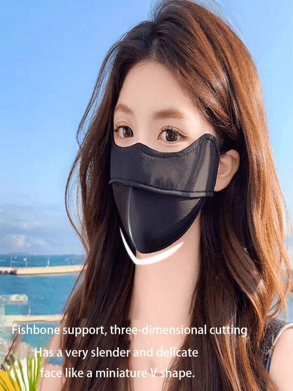 1 pieza Máscara facial a prueba de viento y cálida, cómoda y de moda para mujer - a prueba de viento, 3D gruesa y cálida, con ganchos para las orejas, de material de nailon, lavable. Máscara estéreo 5D gruesa y cálida, máscara facial para otoño/invierno, a prueba de viento y frío, llamativa