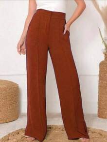 Women Pants - 駝色 - 查看 1