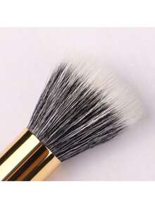 4-In-1 Multifunctional Makeup Brush, Detachable Brush For Contouring, Foundation And Touch-Ups, Transparent Model, Portable, Long And Soft Bristles - Dorado - Ver 5