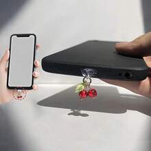 Cute Dust Plug Cherry Bell Mobile Phone Charging Hole Dust Plug Pendant Jewelry Plug Pendant High Sense. - Multicolor - View 2