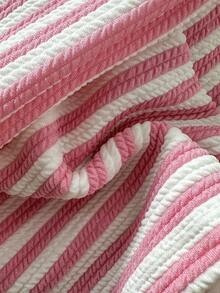 3pcs Women's Striped Fabric Bikini Set, European And American Style, Sexy And Cute Beach/Vacation Swimwear Outfits - Pink - View 10