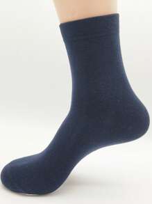 5 pares de meias masculinas sólidas, macias e versáteis, confortáveis para a pele