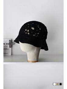 撞色条纹复古手工撞色钩针编织渔夫帽，春秋时尚防晒帽，太极八卦手工钩针编织渔夫帽