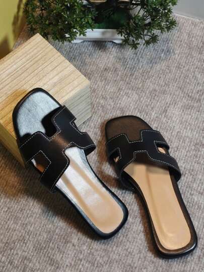 New Summer Sandals, Flat Design, Simple & Elegant, Multi-Functional, Comfortable, Fashion Korean Style, Suitable For Beach, Travel And Seaside Wear