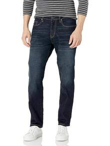 Men's Athletic Stretch Jeans - Colors - Dark Indigo/Rinsed - View 11