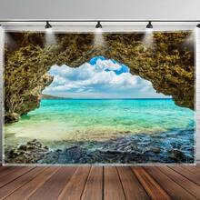 1Pc 2D Flat Extra Large Summer Blue Sky And Ocean View Tapestry,Tropical Beach Scene With Lush Greenery And Turquoise Waters, Polyester Wall Hanging For Living Room, Bedroom, Office, Or Party Decor,Beach Theme Decor - 樣式 1 - 查看 4