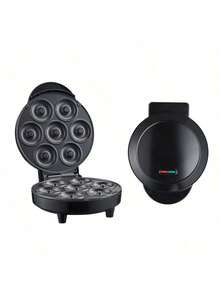 1 件装甜甜圈机迷你甜甜圈机适用于早餐、小吃、甜点等，具有不粘表面，1000W 可制作 7 个可爱的 5 厘米甜甜圈厨房电器家用甜甜圈机华夫饼机 - 查看 7