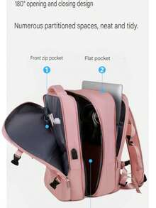 Sac à dos élégant pour femme, sac à dos pour homme 45x30x20 avec compartiment à chaussures, séparation humide et sec, sac à dos de voyage Ryanair, sac fourre-tout sous le siège, sac de vol, sac à dos de voyage pour femme, sac à dos certifié aviation, sac à dos de voyage, sac de week-end d'affaires avec port USB, sac à dos de voyage étanche pour homme - Rose bonbon - Voir 3