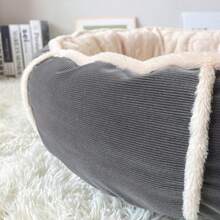 1pc Pet Bed For Dogs & Cats, Warm Plush Material With Enclosed Design, Suitable For Small, Medium, Large Pets, Anti-Slip & Moisture-Proof Bottom, Ideal For Autumn And Winter - Multicolor - View 5