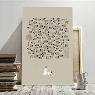 1 pieza Póster de lienzo sin marco Jesús deja las 99 ovejas, arte de pared de pinturas de lienzo, regalo ideal para dormitorio, sala de estar, pasillo, decoración de pared, decoración de habitación