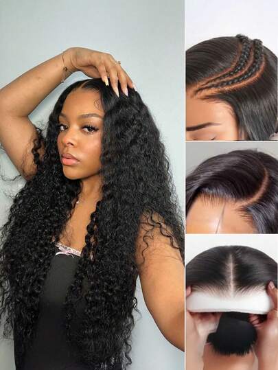 CURLYME Wear&Go 7*5 HD Lace Pre-Bleached Glueless Pre Plucked & Pre-Cut 180% Water Wave Wigs 8-28 Inch Lace Closure Natural Color Wigs With Natural Hairline Human Hair Daily Use For Women