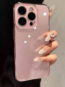 Funda protectora de alta gama con textura de máquina de unicolor, borde recto con película de lente incorporada, compatible con iPhone 16 Pro Max, iPhone 13 nuevo, iPhone 14 Pro, iPhone 16 antihuellas, iPhone 15 Pro Max minimalista, iPhone 15 a prueba de agua, a prueba de golpes y resistente a arañazos con cobertura completa - Oro rosa - Ver 4