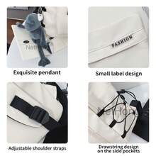 NetHong New Fashion School Backpack Large Capacity Simple Dual-Shoulder Bag Travel Work Laptop Rucksack UK - White - View 5