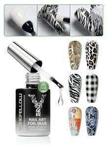 YOKEFELLOW 16ML NAIL ART FOIL GLUE With Good Viscosity & Strong Adhesion, Foil Transfer Gel For Nails Stickers Transfer, Nail Art Gel Nail Polish Soak Off LED Lamp And Women For Manicure DIY At Home Gifts. - 彩色 - 查看 1