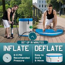 Portable Inflatable Ice Bath Tub For Athletes, Cold Plunge With Insulated Lid, Non-Slip Mat & Handles, Works With Water Chiller For Indoor/Outdoor Recovery - Oval - White - 210Gal - View 6