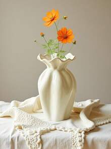 Nordic Modern Simple Creative White Ceramic Flower Vase Home Living Room Dining Table Desktop Decoration Decoration Home Decor Room Decor Glass Vase