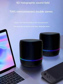 Wireless Portable Mini Breathing Light Bluetooth Speaker With Lanyard, Built-In Rechargeable Battery - Multicolor - View 10